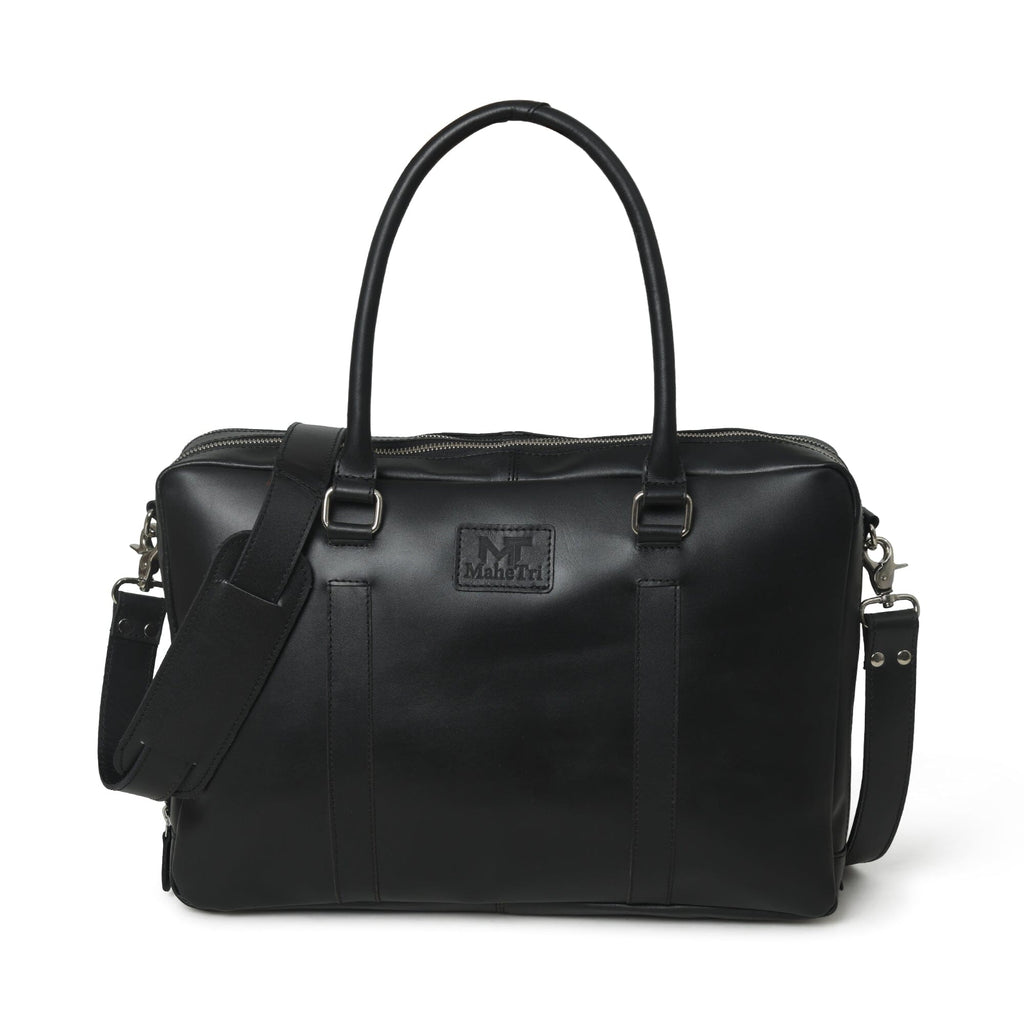 Classy Leather Bags Dixon Black Buffalo Leather Laptop Briefcase SpadezStore