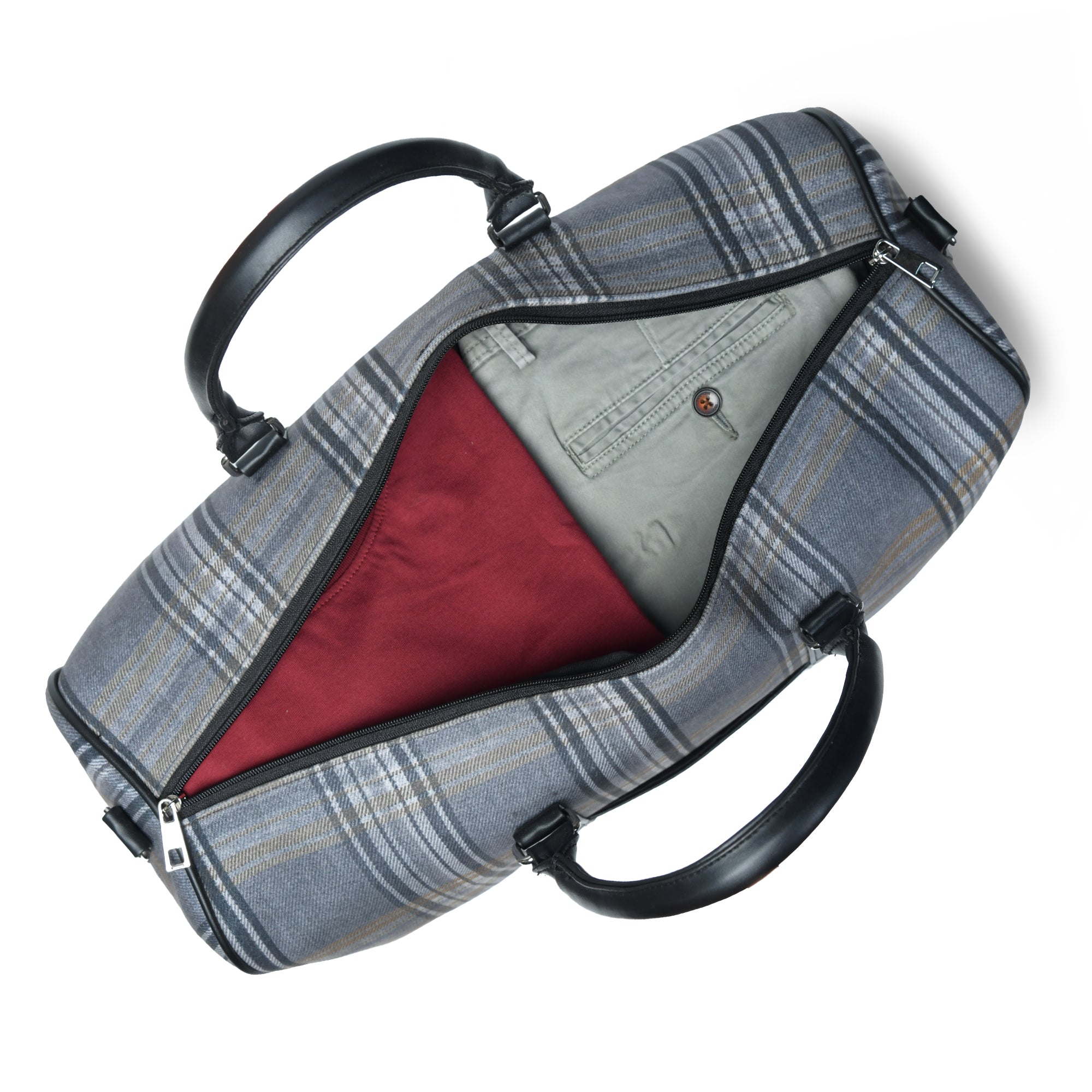 Classy Leather Bags The Highlander Plaid Duffle Bag