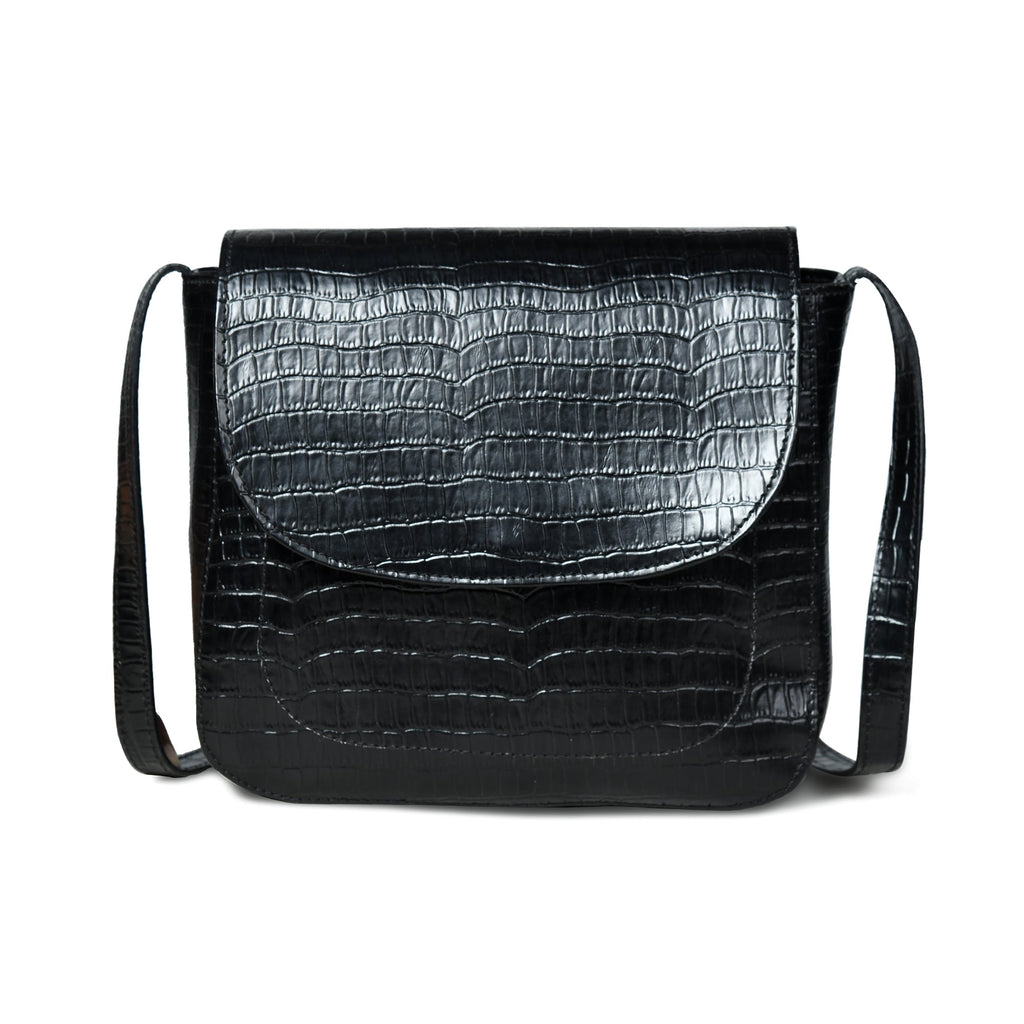 Diva Black Croco Sling Bag SpadezStore