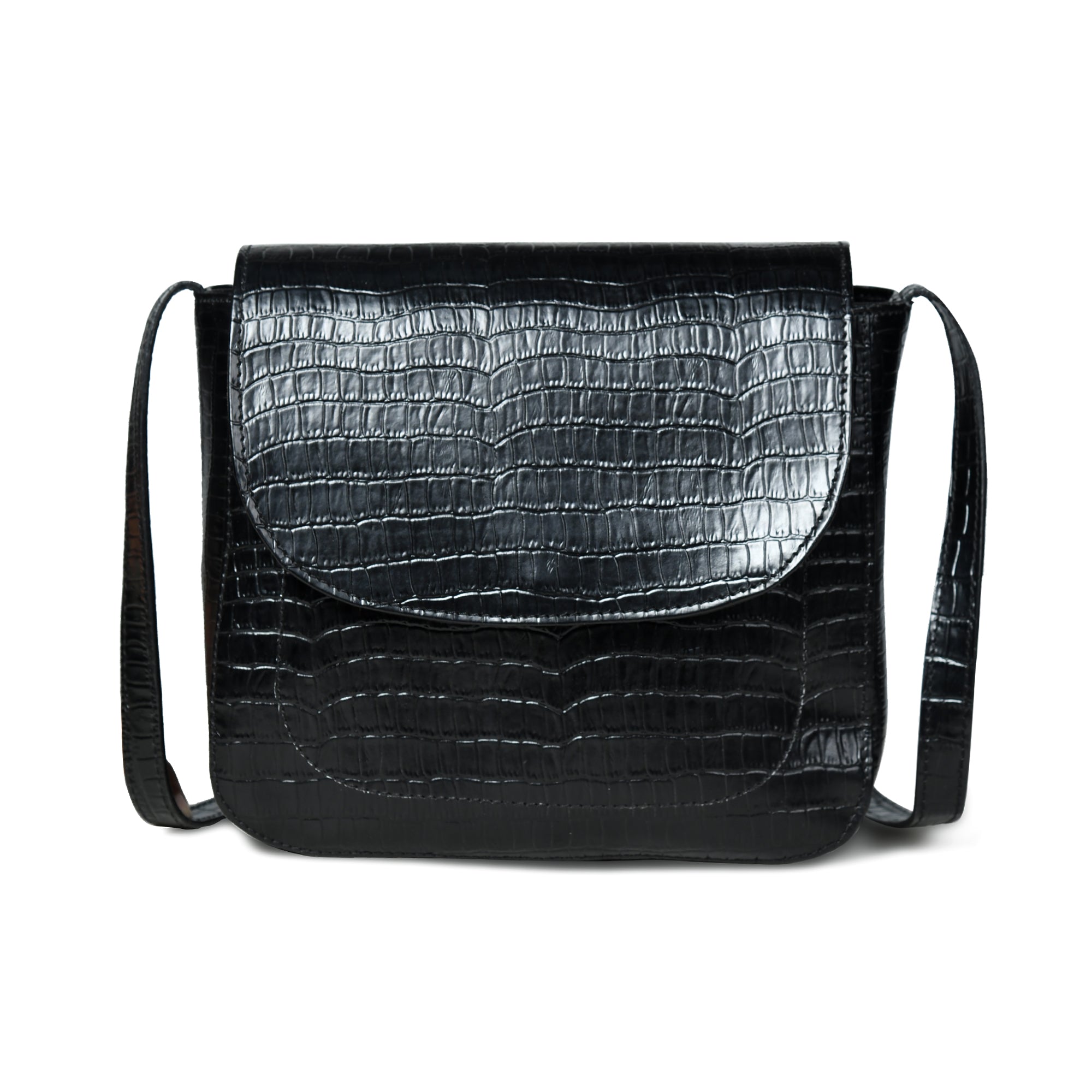 Diva Black Croco Sling Bag SpadezStore