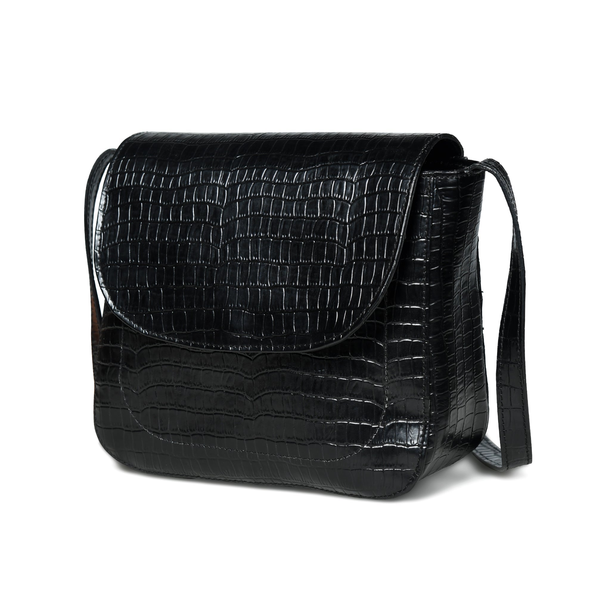 Diva Black Croco Sling Bag SpadezStore