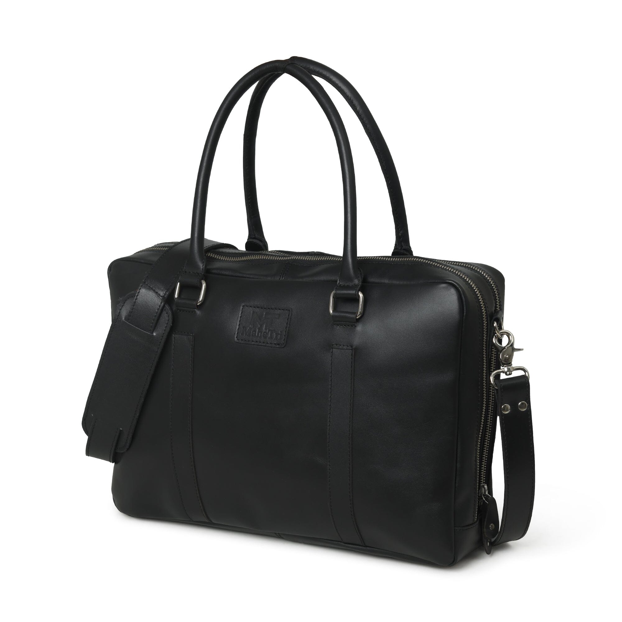 Classy Leather Bags Dixon Black Buffalo Leather Laptop Briefcase SpadezStore
