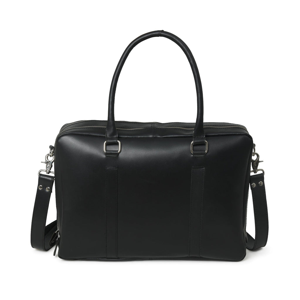 Classy Leather Bags Dixon Black Buffalo Leather Laptop Briefcase SpadezStore