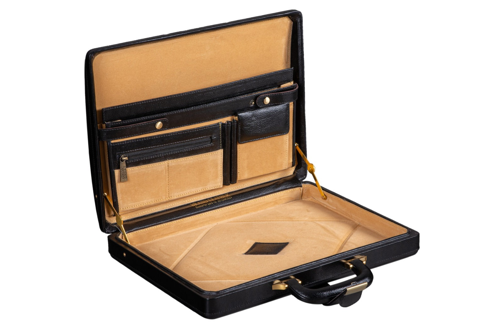Classy Leather Bags Leather Executive Men's Leather Attache Briefcase - Black
