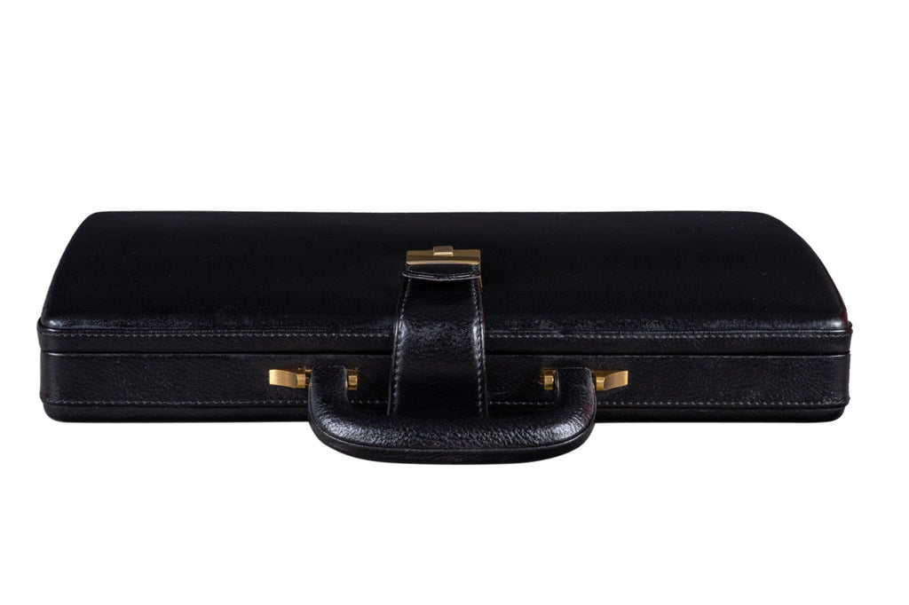Classy Leather Bags Leather Executive Men's Leather Attache Briefcase - Black