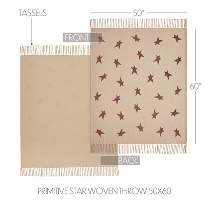 Gable Primitive Star Woven Throw 50x60 SpadezStore