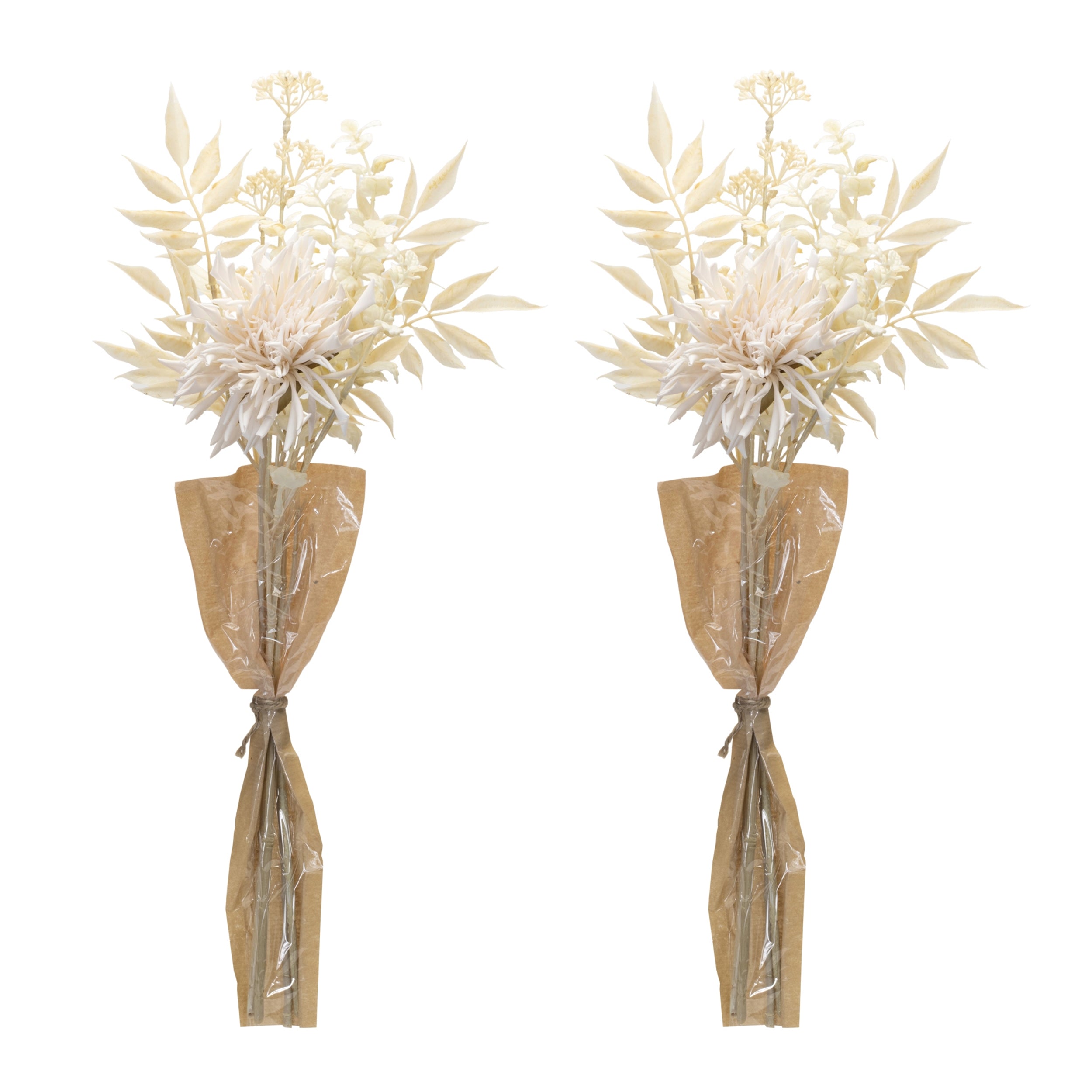Bleached Chrysanthemum Bouquet Set of 2 SpadezStore
