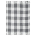 Annie Buffalo Check Grey Woven Throw 50x60 SpadezStore