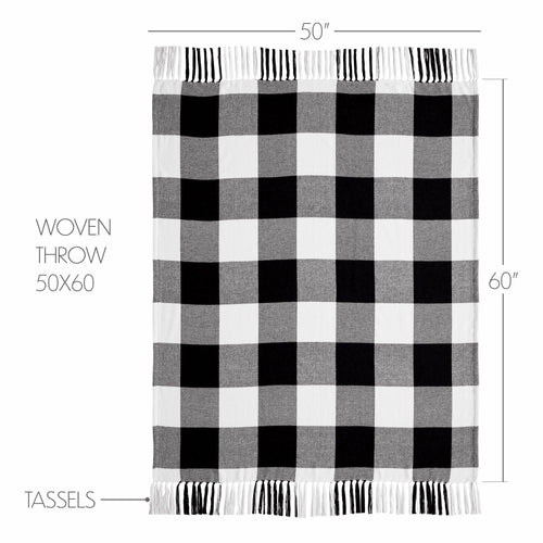 Annie Buffalo Check Black Woven Throw 50x60 SpadezStore