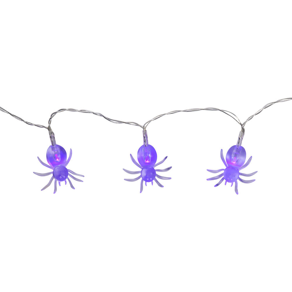 Perfect Holiday 10 LED Fairy Light Clear Spider Purple Light - Battery Operated SpadezStore