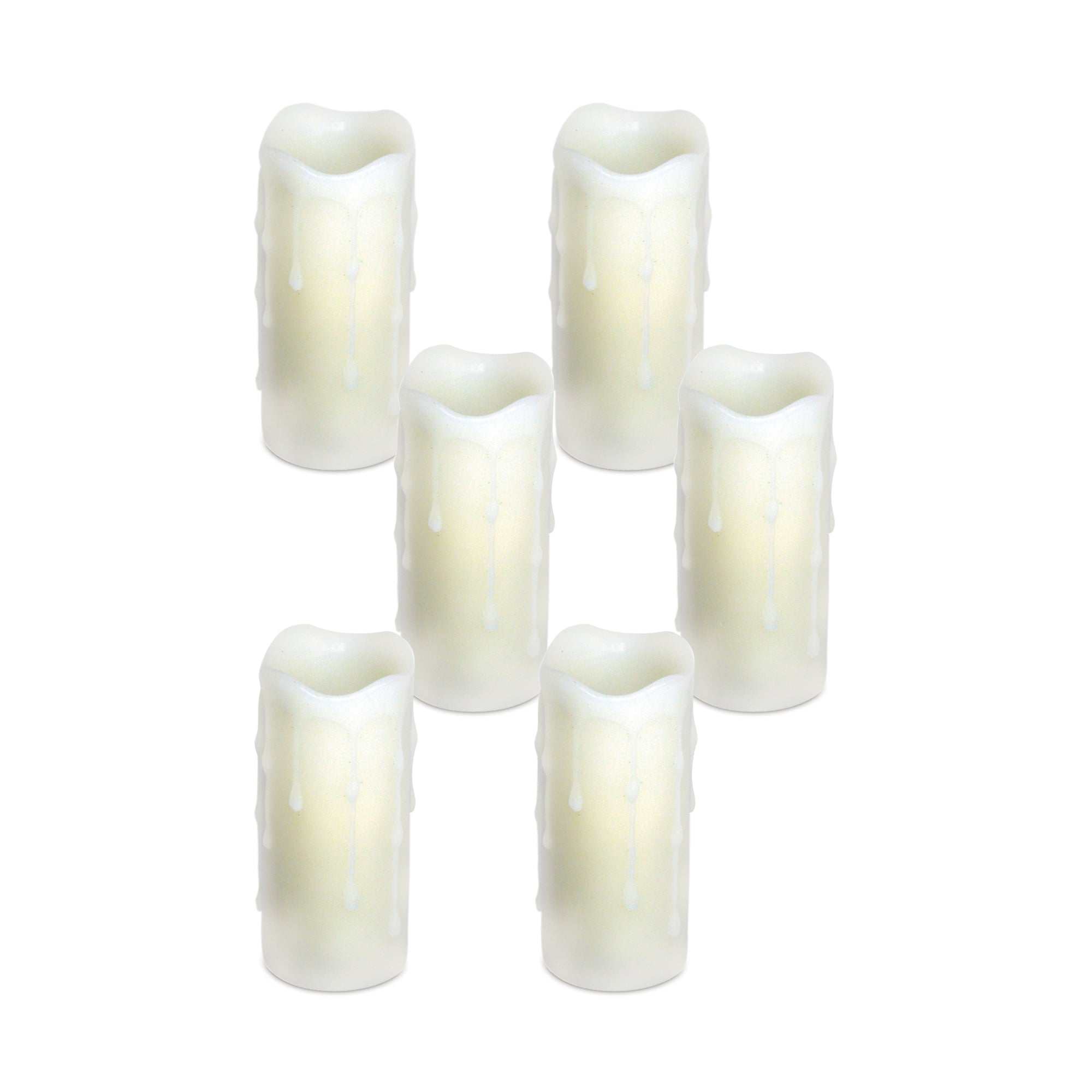 LED Dripping Wax Pillar Candles Set of 6 SpadezStore
