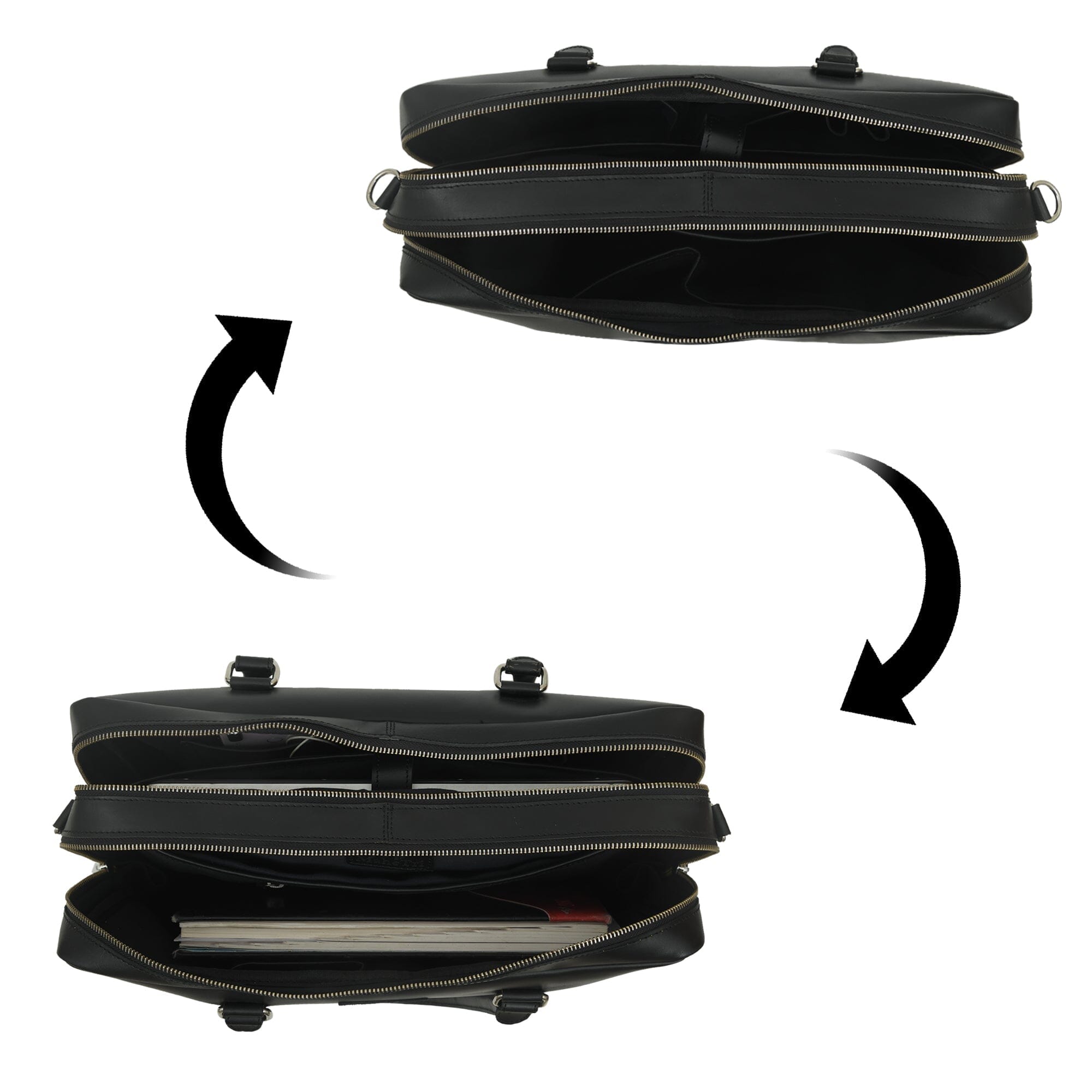 Classy Leather Bags Dixon Black Buffalo Leather Laptop Briefcase SpadezStore