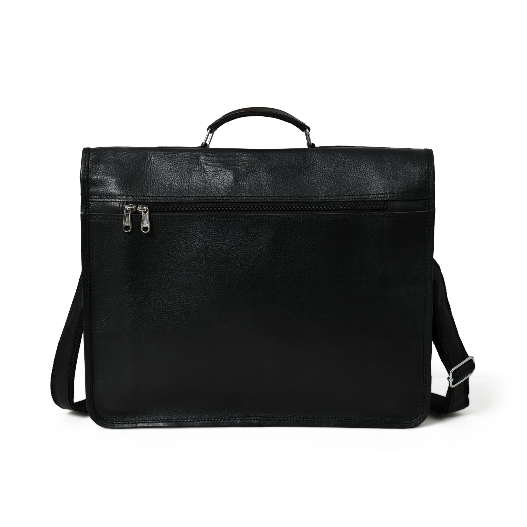 Classy Leather Bags Shadow Silver Black Messenger Bag - Thumbnail 2