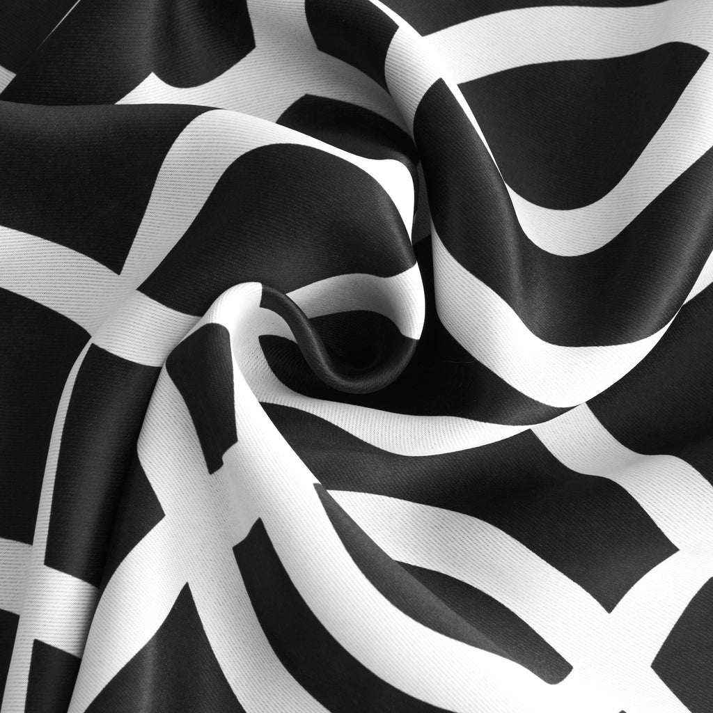 84" Jet Black Trellis Black Out Window Curtain Panel SpadezStore