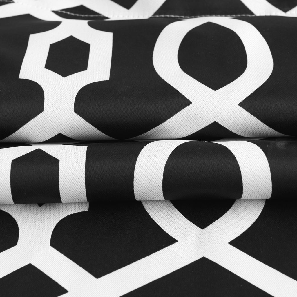 84" Jet Black Trellis Black Out Window Curtain Panel SpadezStore