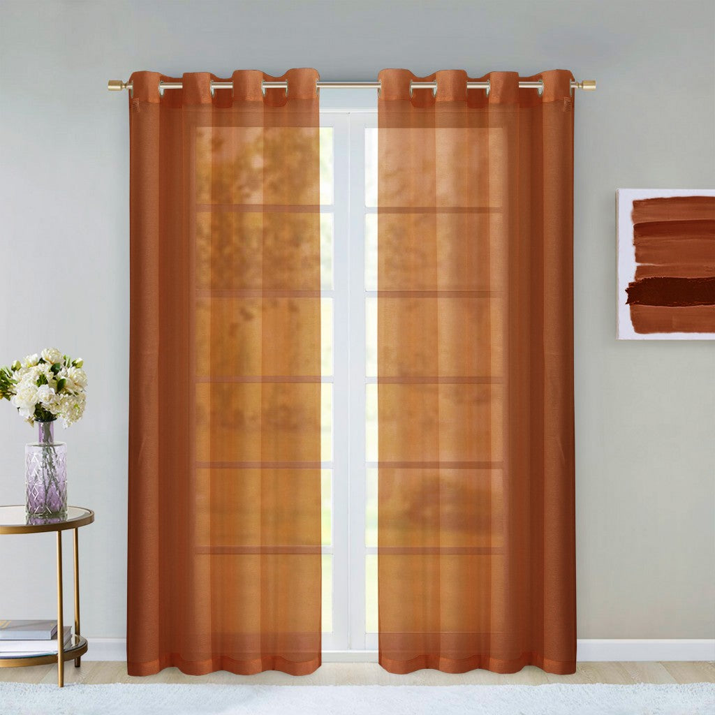 Set of Two 84" Rust Solid Modern Window Panels SpadezStore