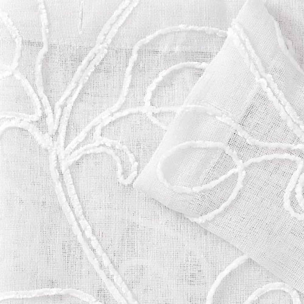 Set of Two 84" White Boho Embroidered Window Panels SpadezStore