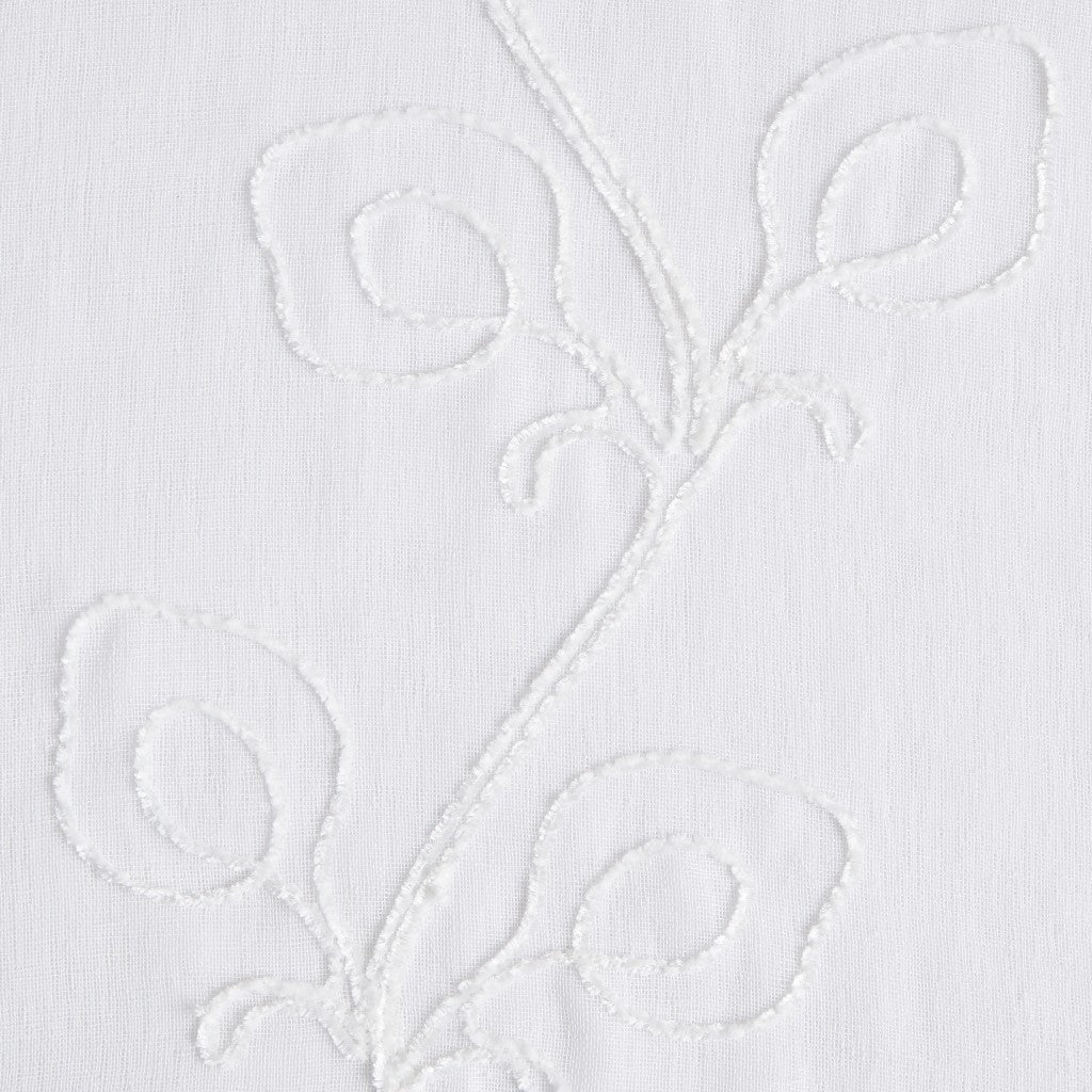 Set of Two 84" White Boho Embroidered Window Panels SpadezStore