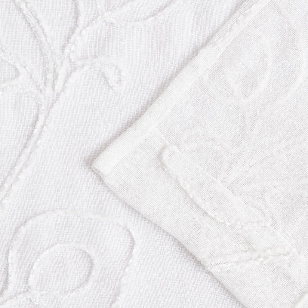 Set of Two 84" White Boho Embroidered Window Panels - Thumbnail 5