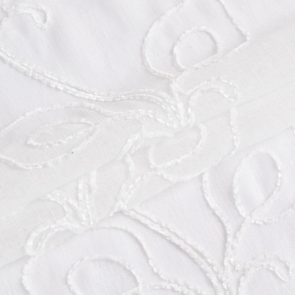 Set of Two 84" White Boho Embroidered Window Panels SpadezStore