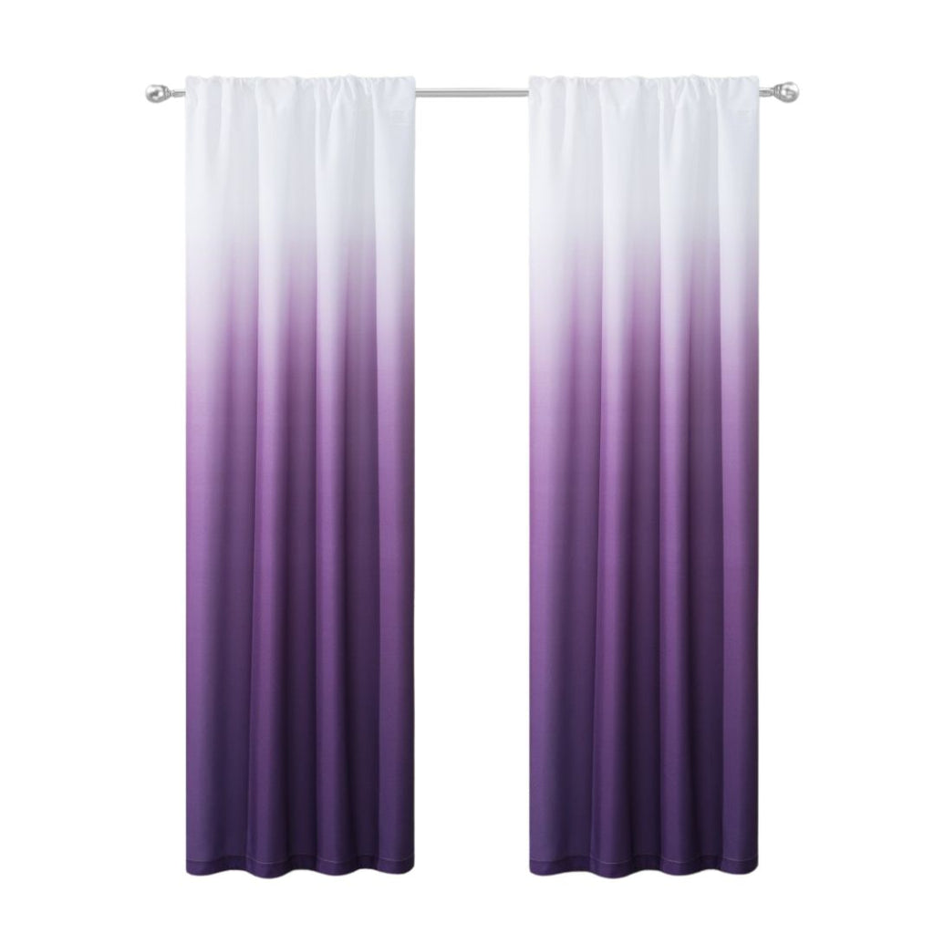 Set of Two 84" Purple Ombre Window Curtain Panels SpadezStore