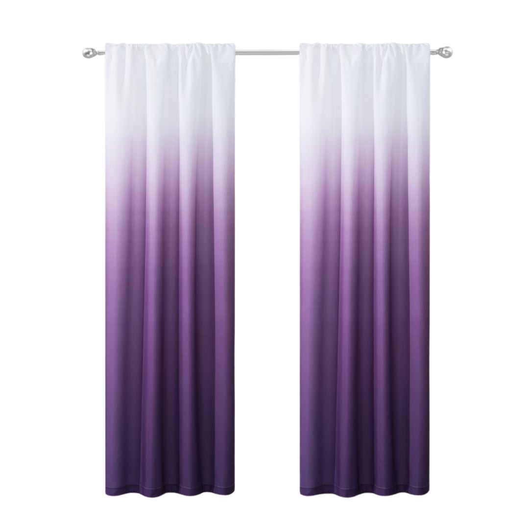 Set of Two 84" Purple Ombre Window Curtain Panels SpadezStore