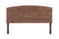 Brown Natural and Rustic Woven Banana Leaf Curved King Size Headboard SpadezStore