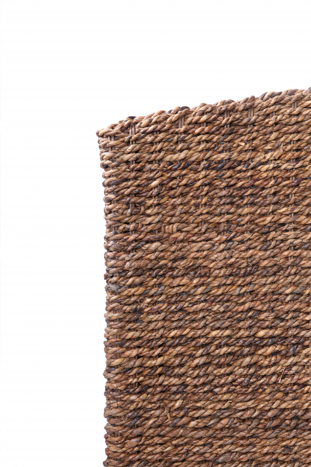 Brown Natural and Rustic Woven Banana Leaf Curved King Size Headboard SpadezStore