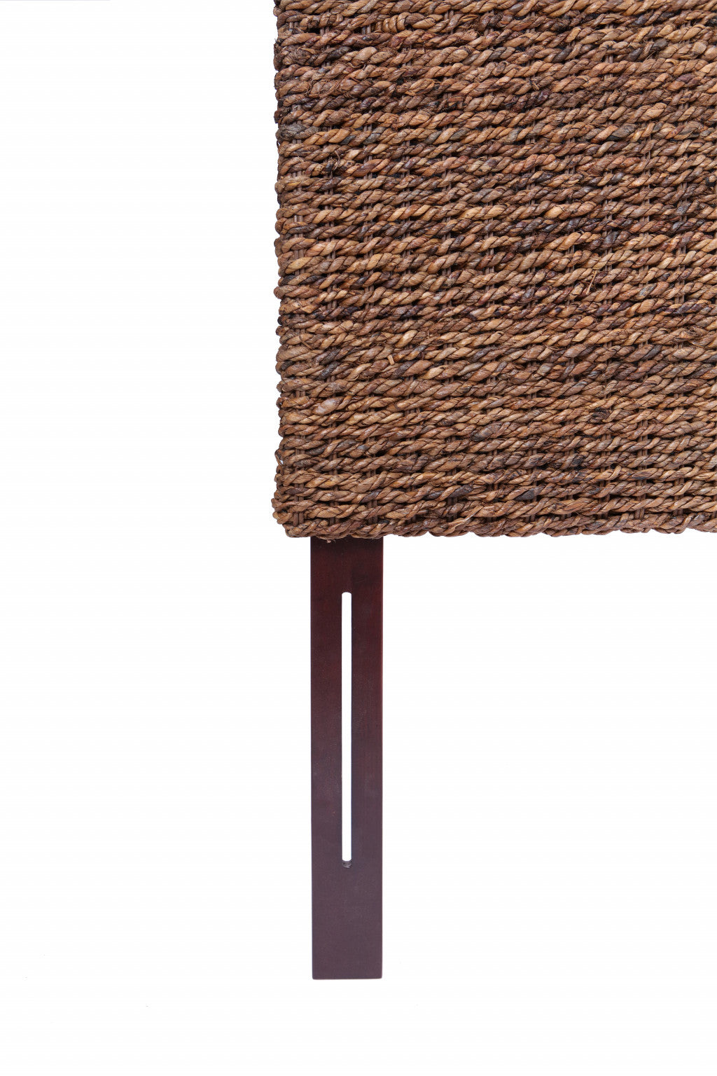 Brown Natural and Rustic Woven Banana Leaf Curved King Size Headboard SpadezStore