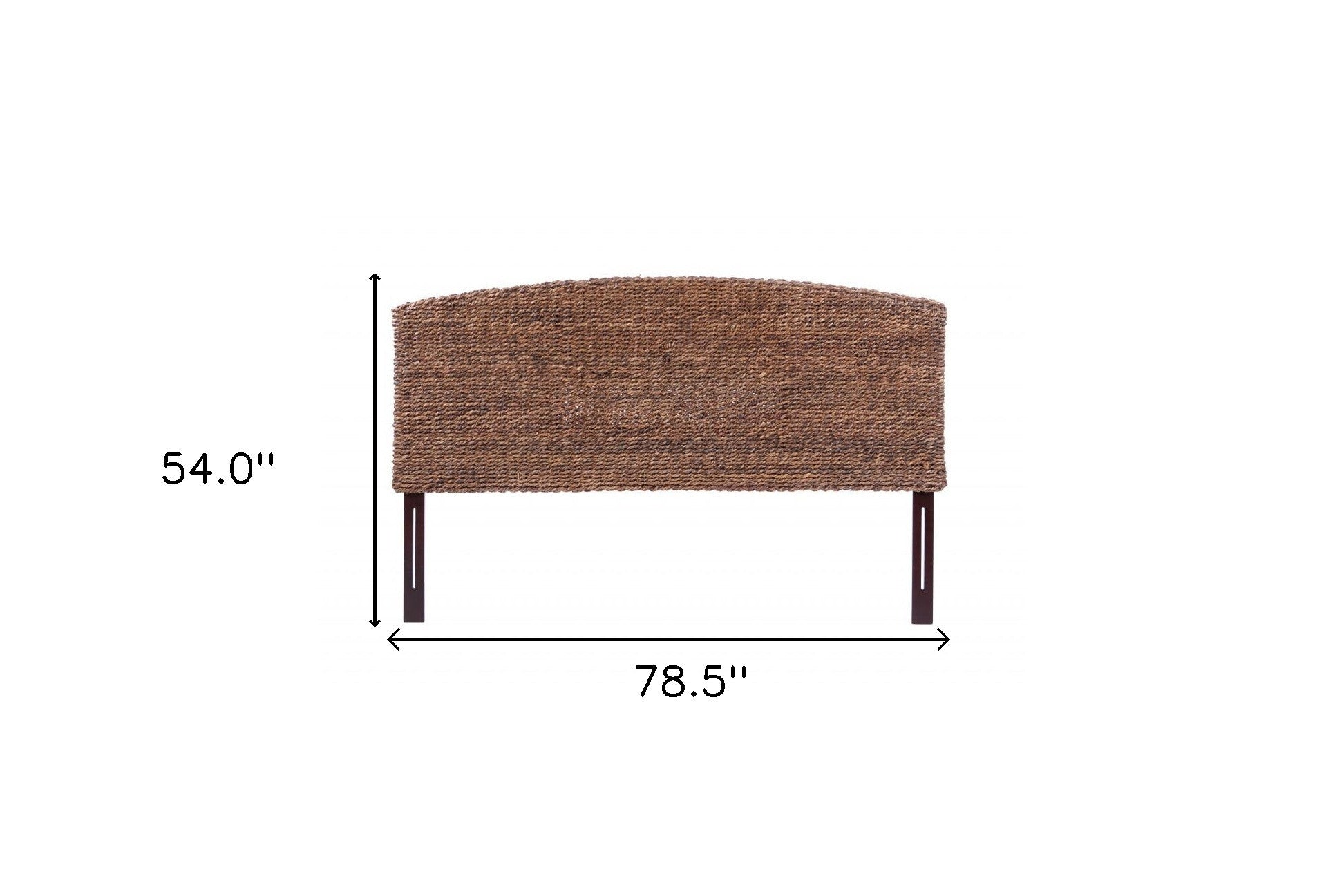 Brown Natural and Rustic Woven Banana Leaf Curved King Size Headboard SpadezStore
