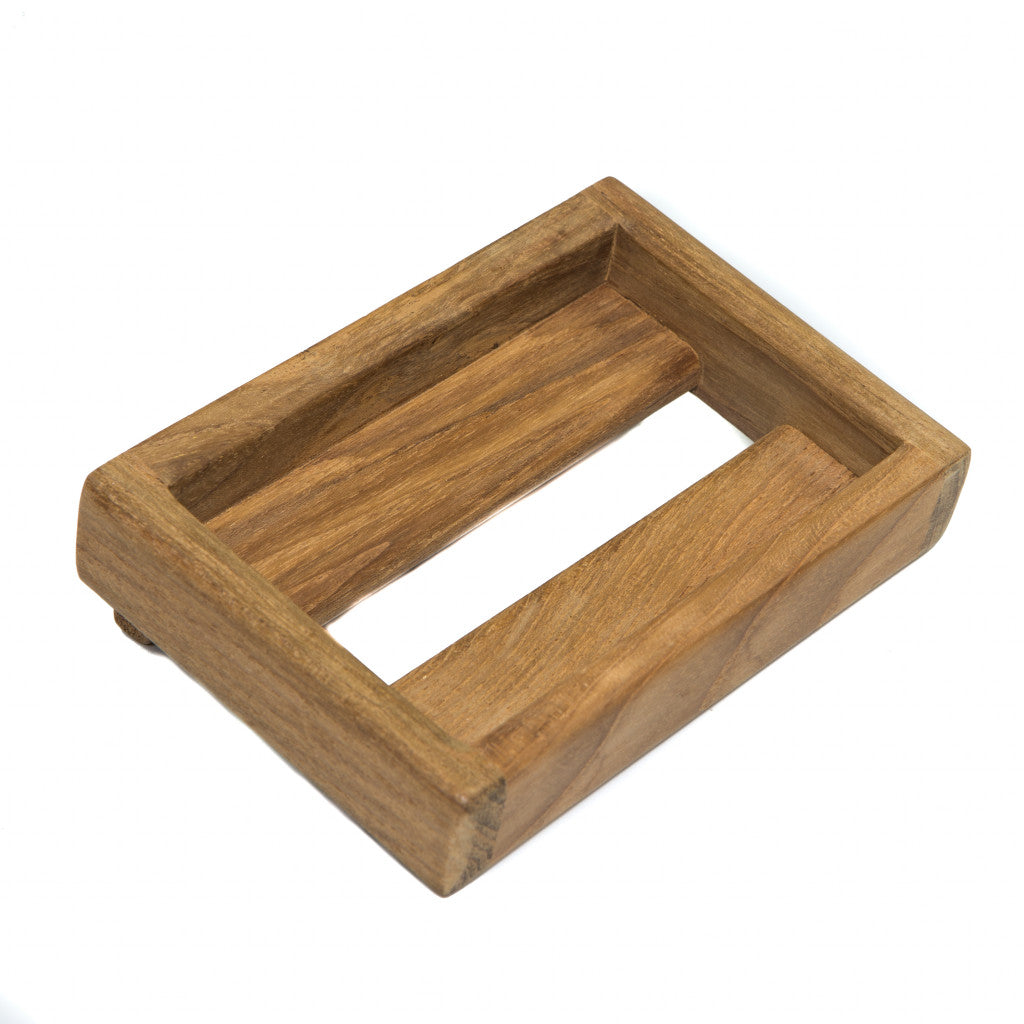 Traditional Solid Teak Wall Mount Soap Dish - Thumbnail 3