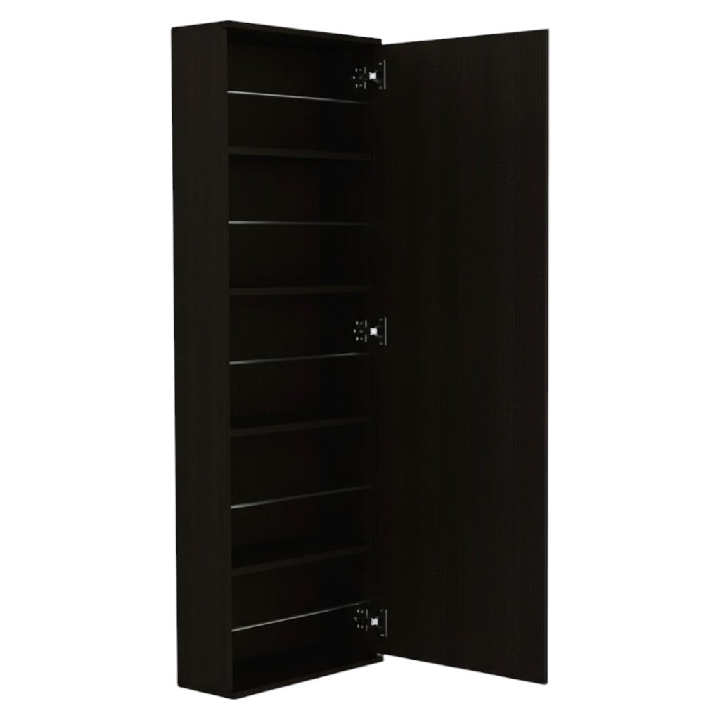 Dark Brown Ten Pair Wall Mounted WoodShoe Rack