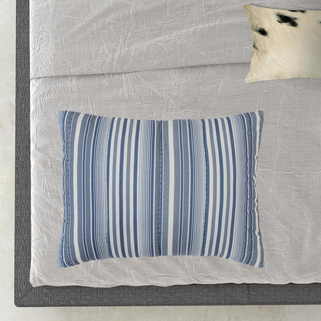 Blue And White Striped King Quilt SpadezStore