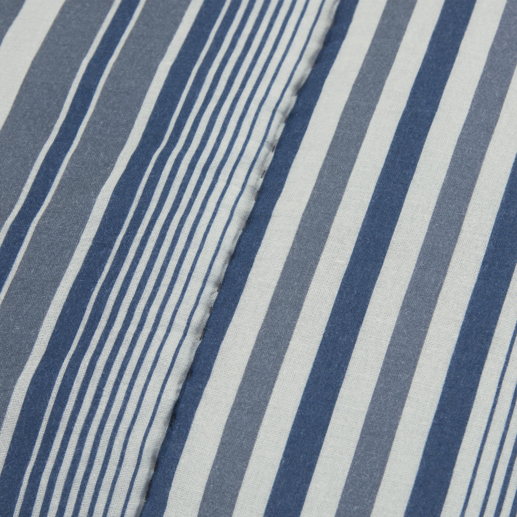 Blue And White Striped King Quilt SpadezStore