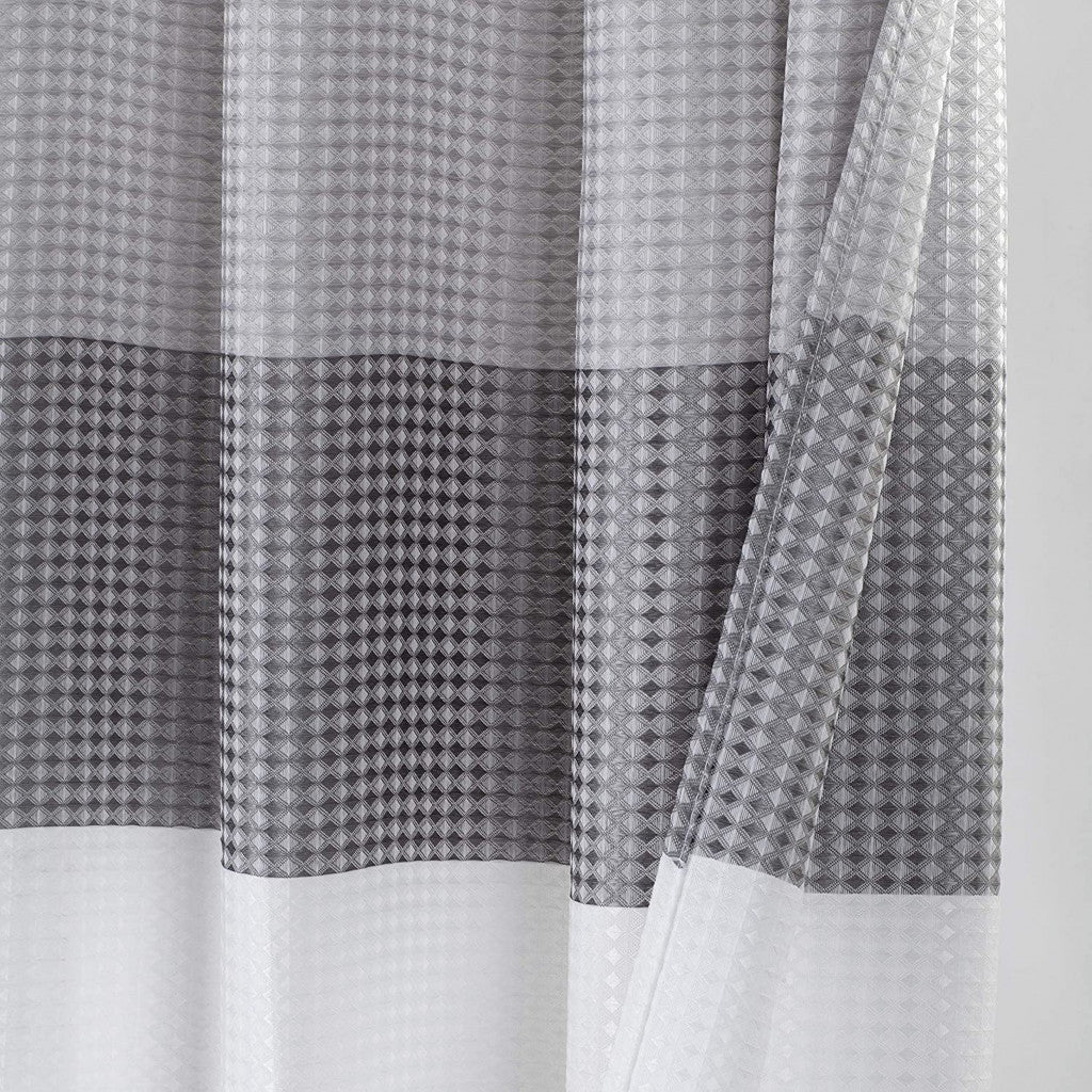 72" White and Gray Striped Shower Curtain