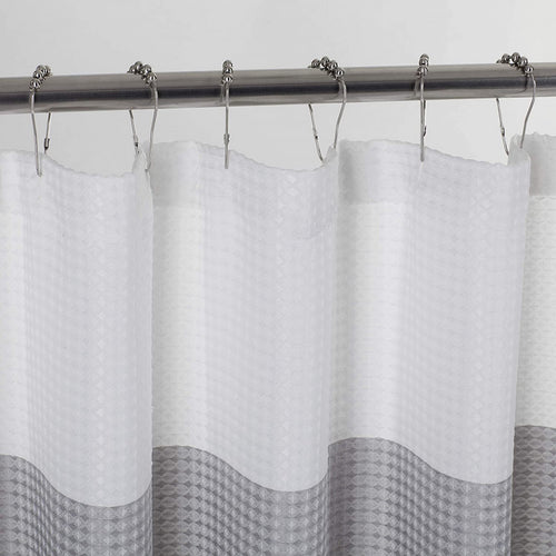 72" White and Gray Striped Shower Curtain
