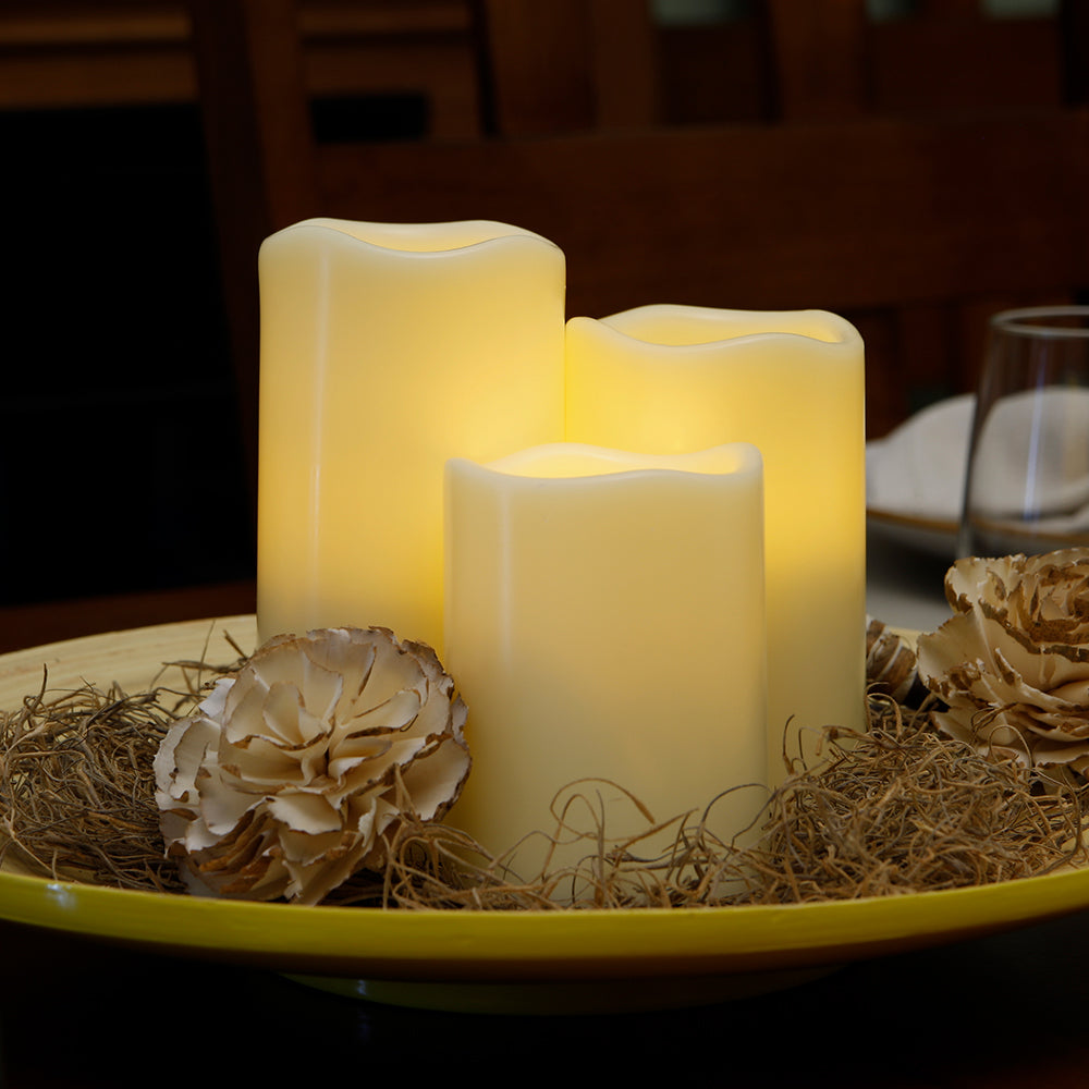 5" Ivory Flameless Indoor-Outdoor Pillar Candle