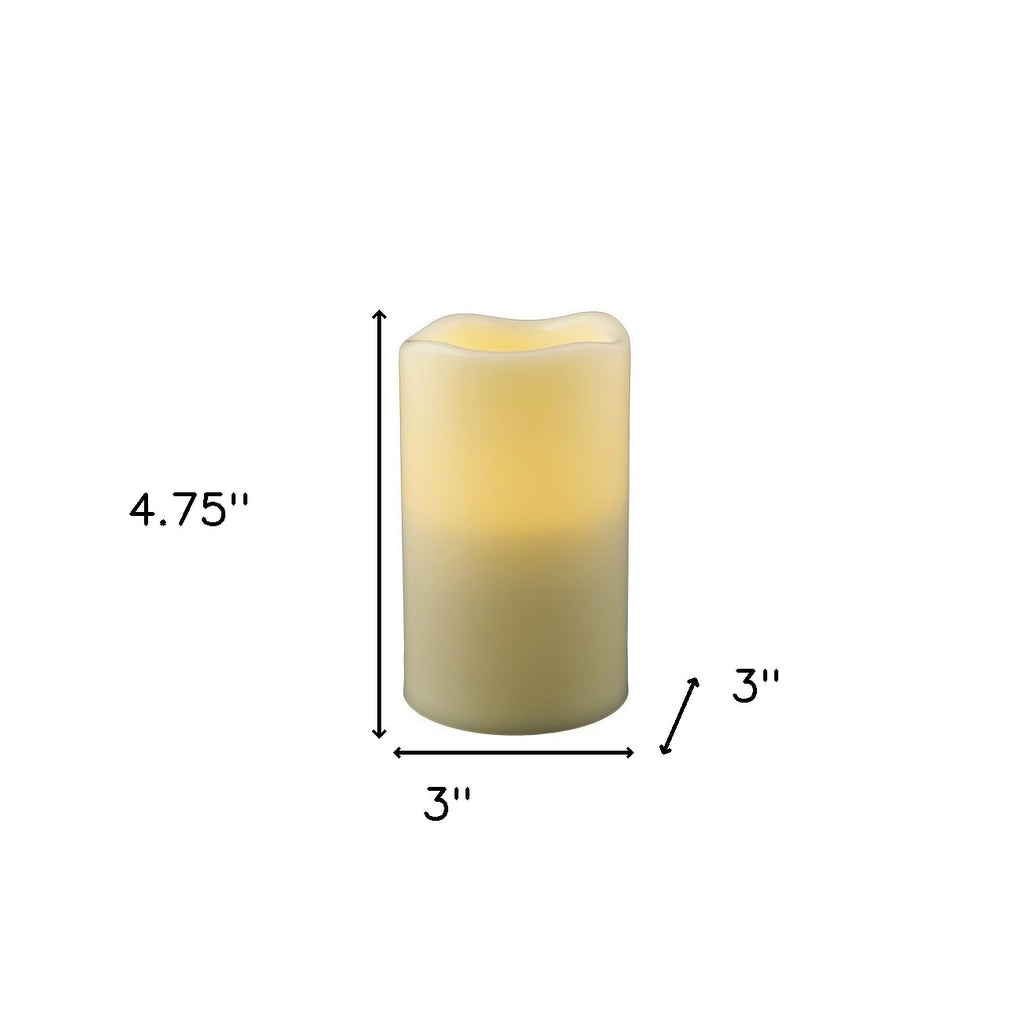 5" Ivory Flameless Indoor-Outdoor Pillar Candle