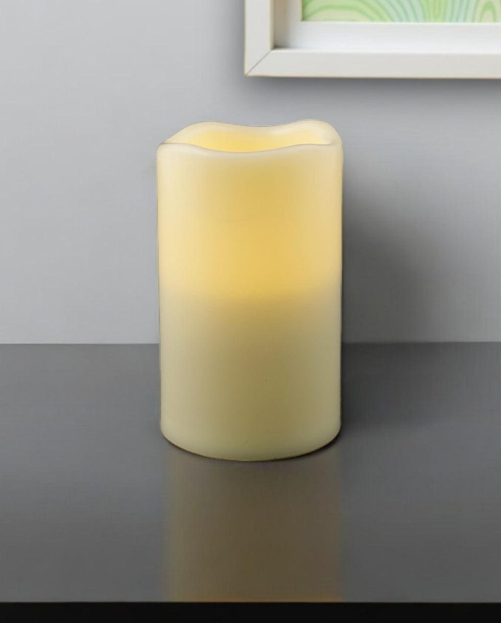 5" Ivory Flameless Indoor-Outdoor Pillar Candle