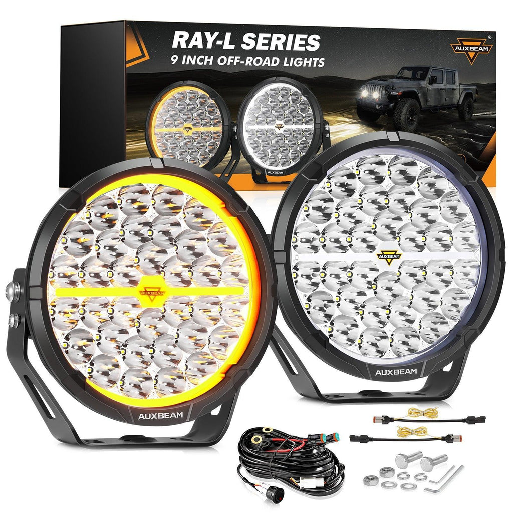 Auxbeam RAY-L Series | 9 Inch 318W 34180LM Dual DRL Offroad LED Driving Lights SpadezStore
