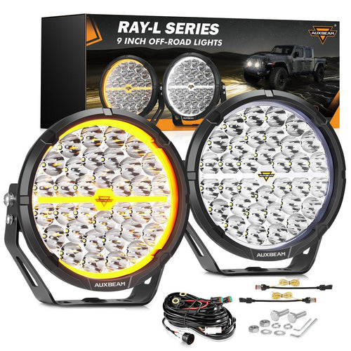 Auxbeam RAY-L Series | 9 Inch 318W 34180LM Dual DRL Offroad LED Driving Lights SpadezStore