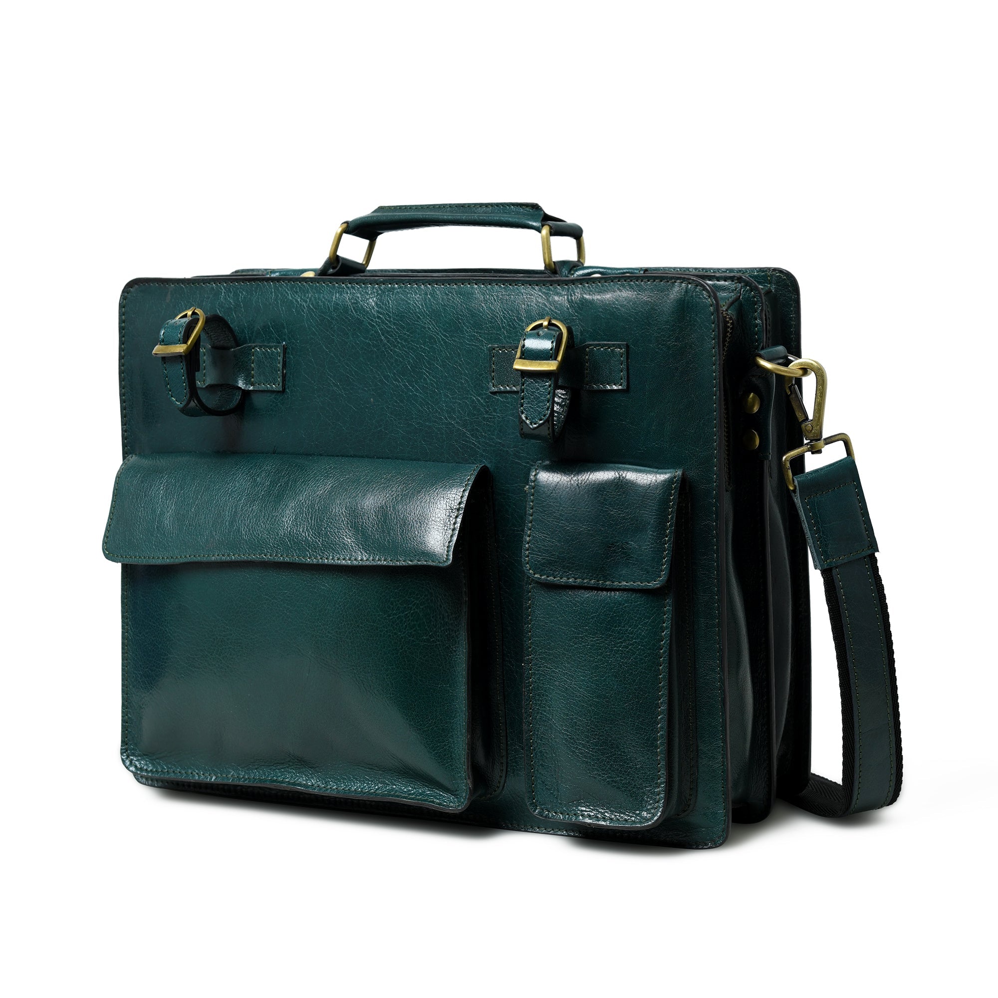 Classy Leather Bags Tuscany Italian Leather Briefcase, Green SpadezStore
