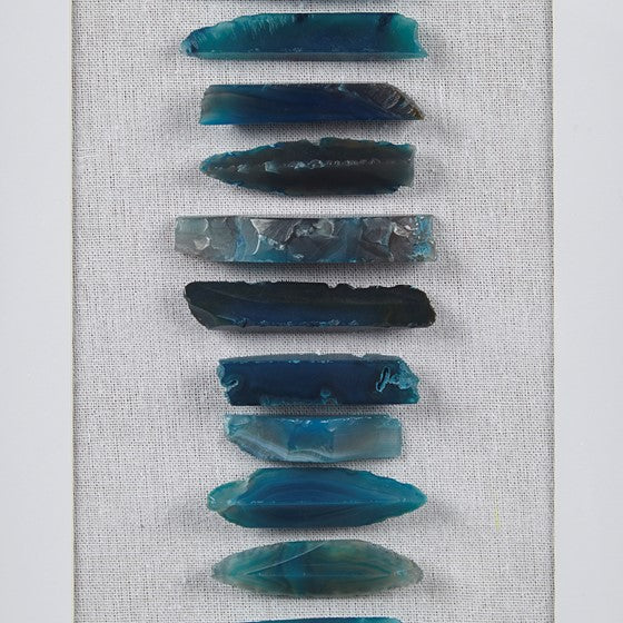 Martha Stewart Cerulean Stones Framed Blue Agate Shadowbox Wall Decor Panel SpadezStore