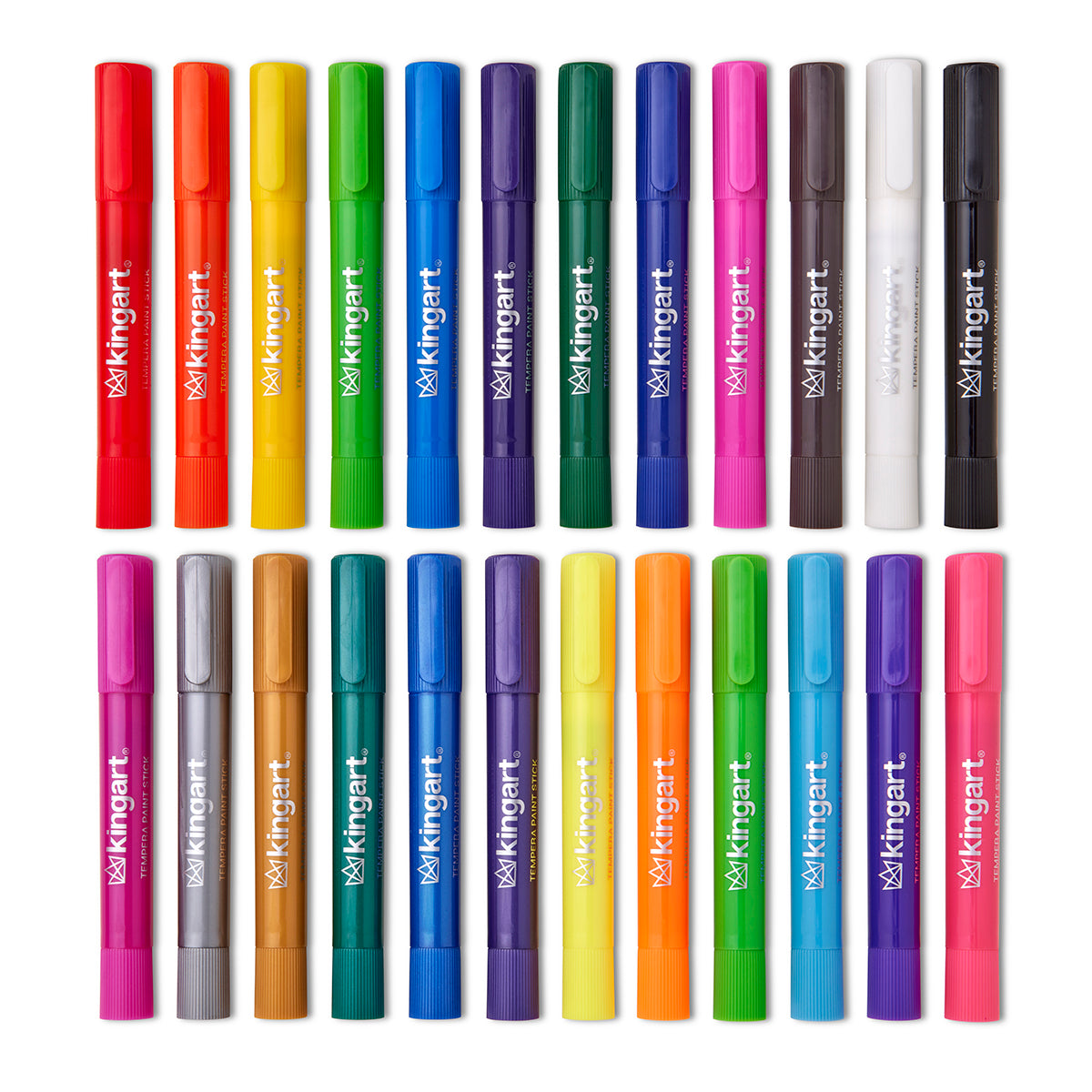 KINGART Tempera Paint Thin Sticks, 24 Colors