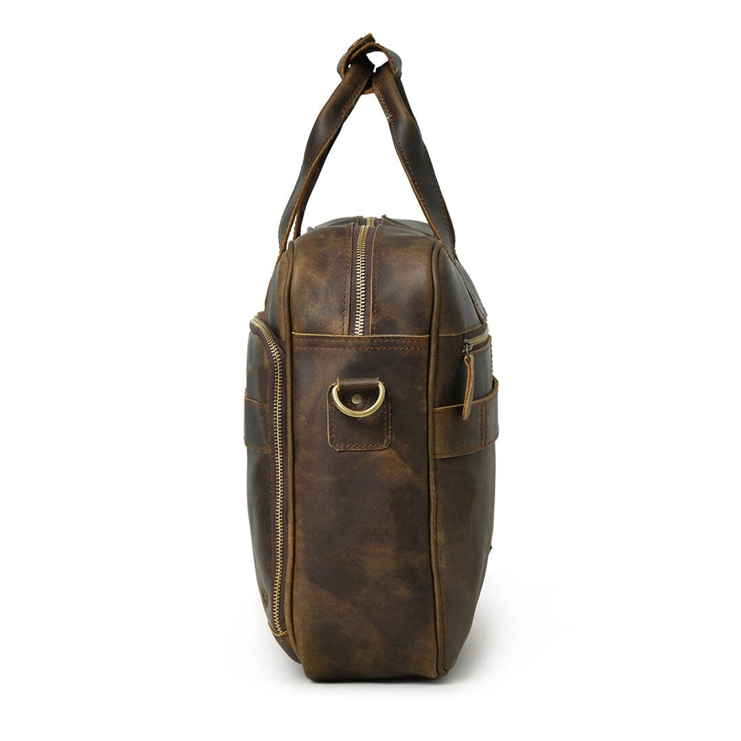 Classy Leather Bags Hudson Office Briefcase SpadezStore