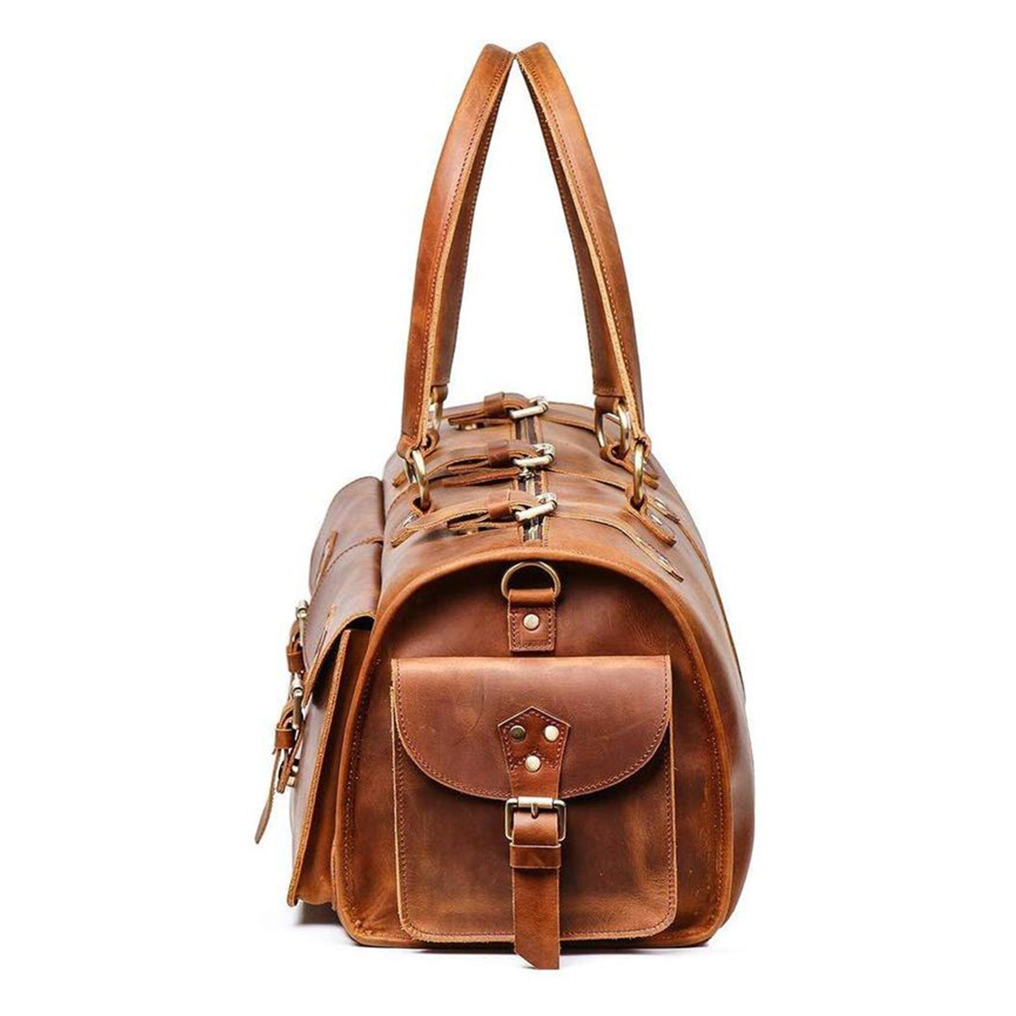 Classy Leather Bags The Fenrich Duffel SpadezStore