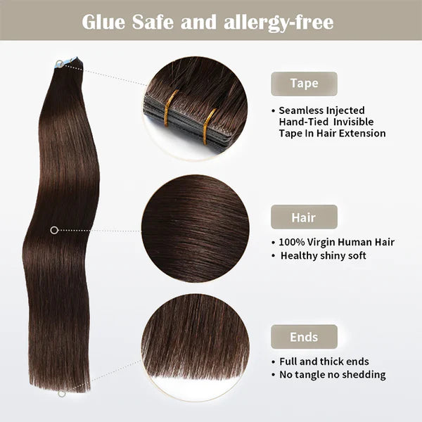 Tape In Hair Extension #4 & #613 SpadezStore