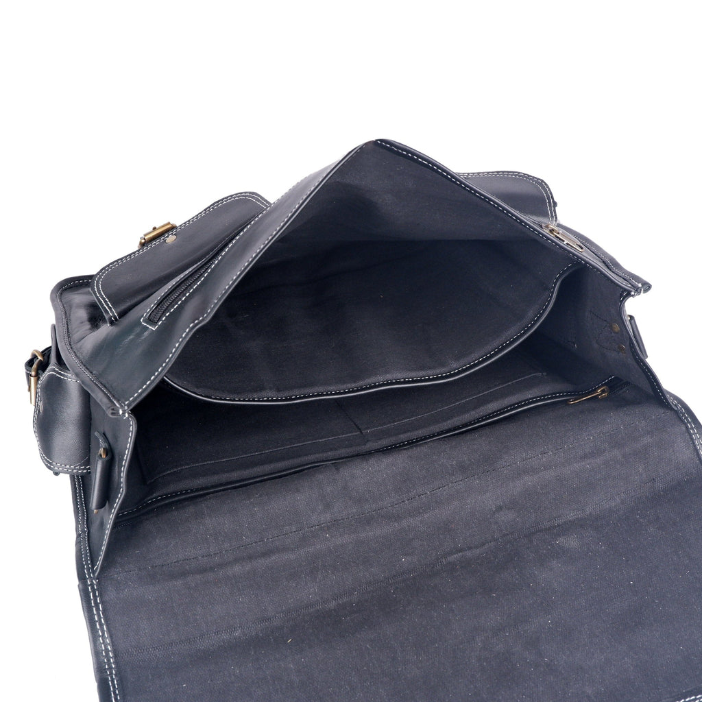 Classy Leather Bags The Retro Black + FREE Toiletry Bag SpadezStore