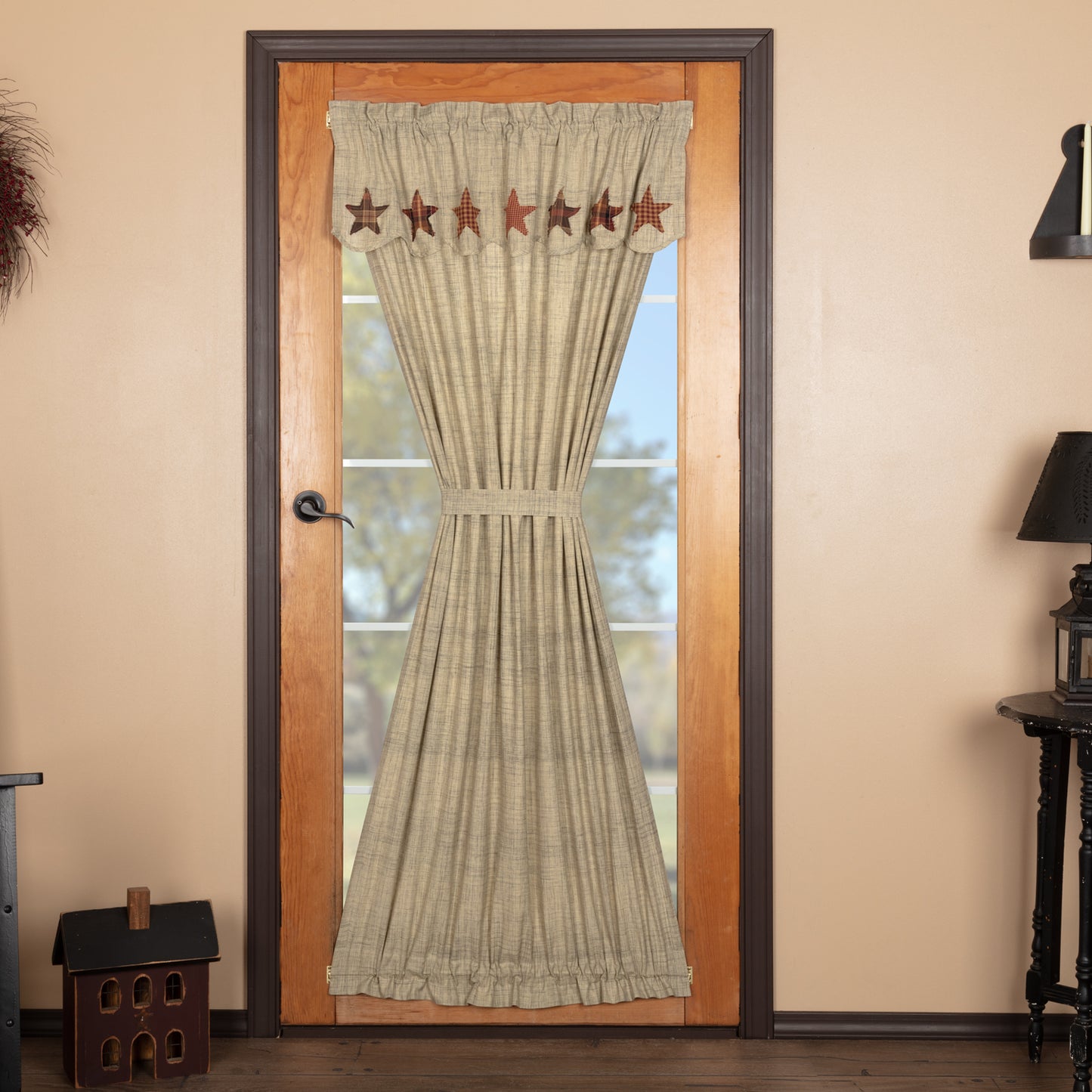 Abilene Star Door Panel with Attached Valance 72x40 SpadezStore