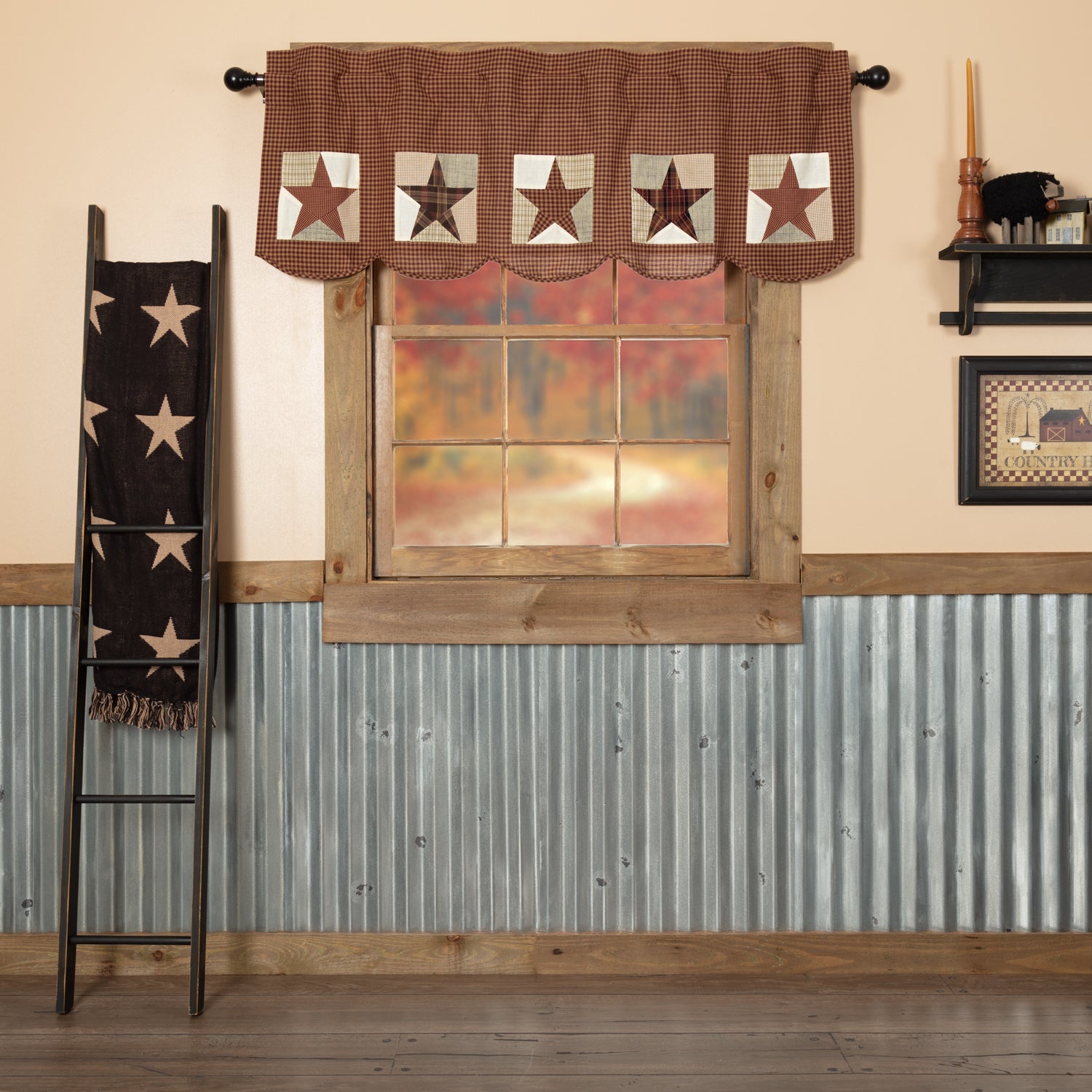 Abilene Patch Block and Star Valance 20x60 SpadezStore